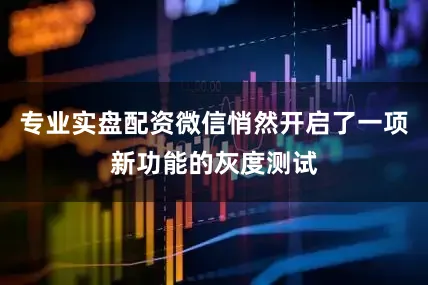 专业实盘配资微信悄然开启了一项新功能的灰度测试