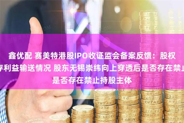 鑫优配 赛美特港股IPO收证监会备案反馈：股权激励是否存利益输送情况 股东无锡崇纬向上穿透后是否存在禁止持股主体